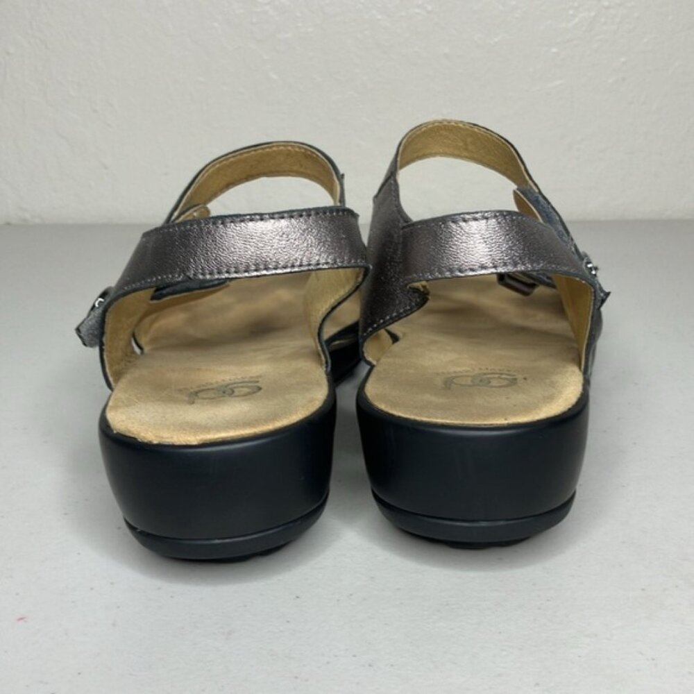 Gravity Defyer Leather Wedge Slingback Comfort Sandals - Picture 7 of 10